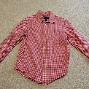 Boys size M (10-12) Ralph Lauren dress shirt.  Red and white gingham